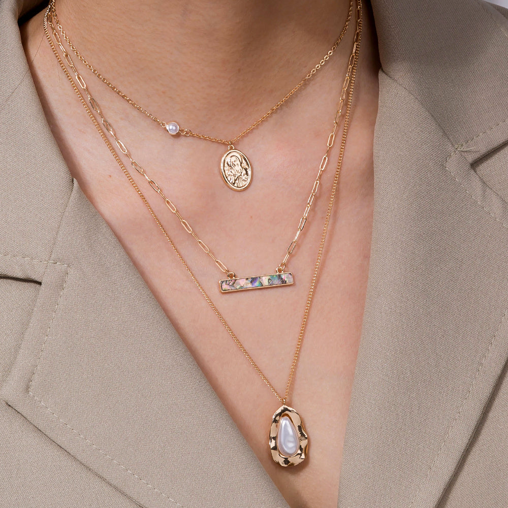 Auri Shell – Abalone Layered Pendant Necklace