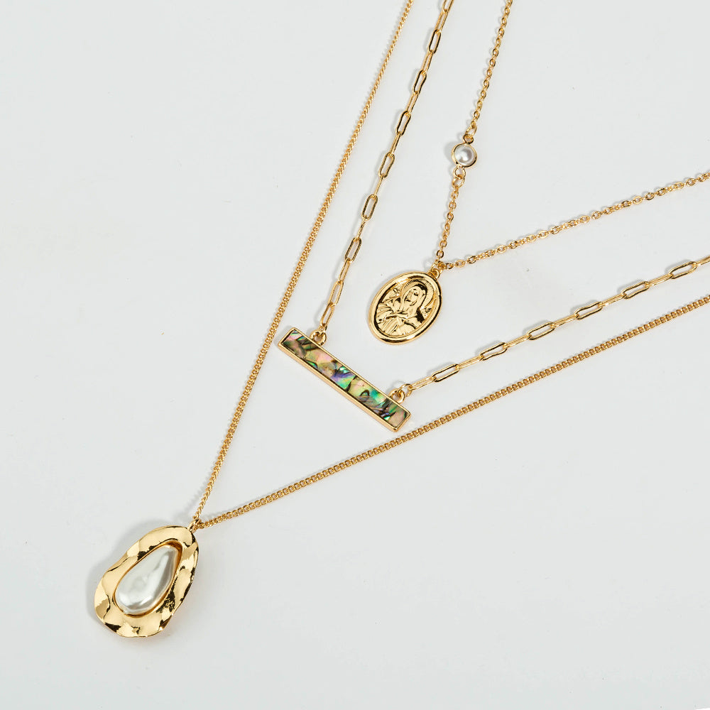 Auri Shell – Abalone Layered Pendant Necklace